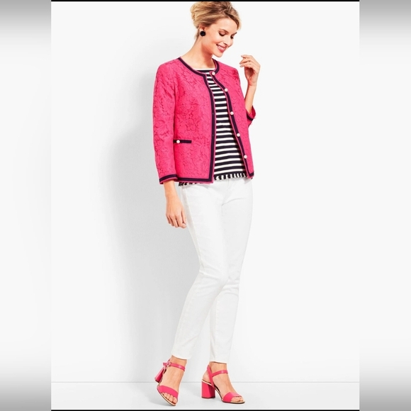 NWT RSVP by Talbots Flower-Filled Corded Lace Jacket Size 10 - Picture 2 of 16